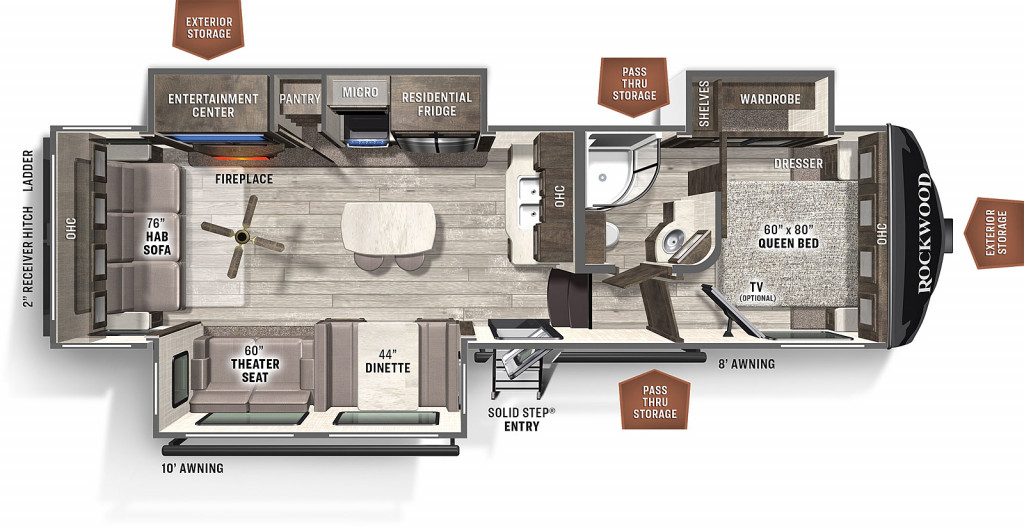 2021 Forest River Rockwood Ultra Lite 2883WS Floor Plan