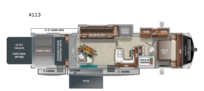 NEW 2021 Jayco Seismic 4113 Fifth Wheel Floor Plan